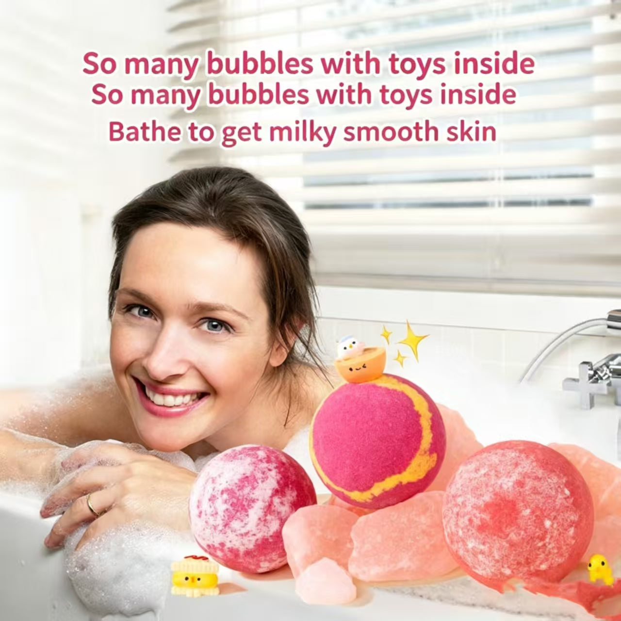 15pcs Kids Bath Bomb Surprise Box – Colorful Fizz + Toy Inside