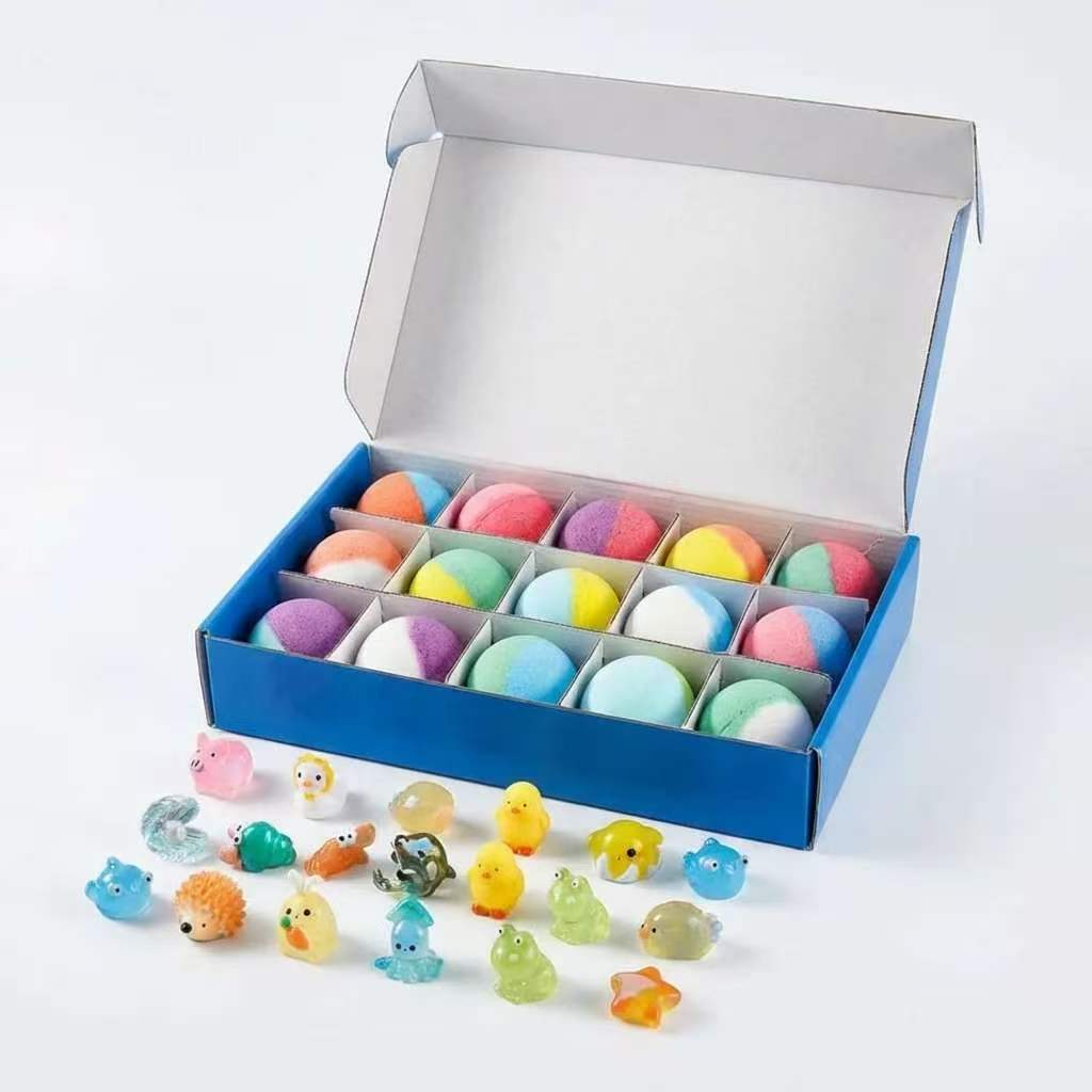 15pcs Kids Bath Bomb Surprise Box – Colorful Fizz + Toy Inside