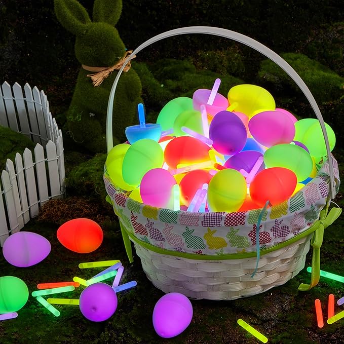 Mini Glow Stick Easter Eggs, Children Glowing In The Dark, Easter Basket Filling Gifts, Decorative Items, Classroom Prizes.