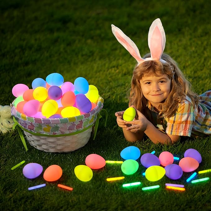 Mini Glow Stick Easter Eggs, Children Glowing In The Dark, Easter Basket Filling Gifts, Decorative Items, Classroom Prizes.