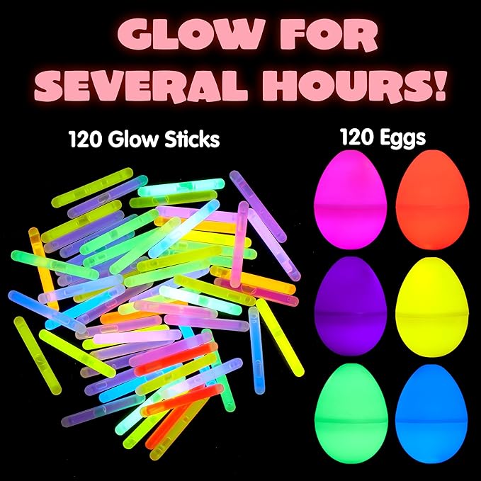 Mini Glow Stick Easter Eggs, Children Glowing In The Dark, Easter Basket Filling Gifts, Decorative Items, Classroom Prizes.