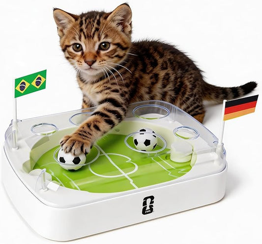 2026 FIFA World Cup Official Edition - Interactive Cat Toy with Football Field Design, Automatic Cat Toy with Motion Sensing Rolling Ball, Customizable Team Stickers, Perfect for Indoor Cats