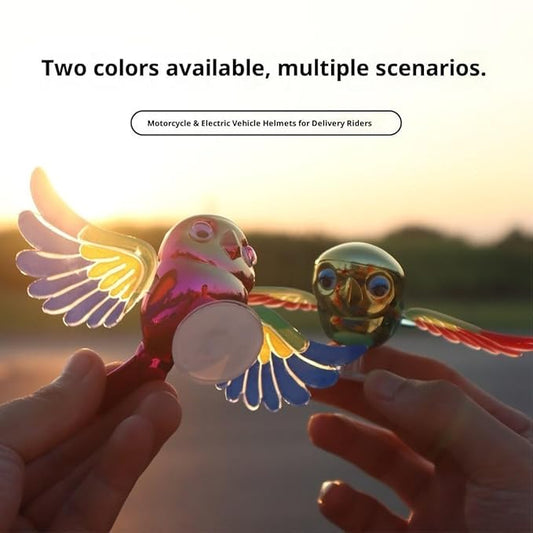 Automatic Flapping Bird Car Decoration, Multi-Color Wings | Dynamic Design | Universal Installation | ABS&TPE Weather Resistant Material, Suitable For Car, Bicycle, And Helmet Decoration ﻿