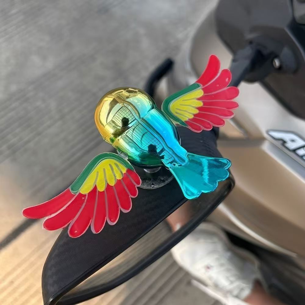 Automatic Flapping Bird Car Decoration, Multi-Color Wings | Dynamic Design | Universal Installation | ABS&TPE Weather Resistant Material, Suitable For Car, Bicycle, And Helmet Decoration ﻿