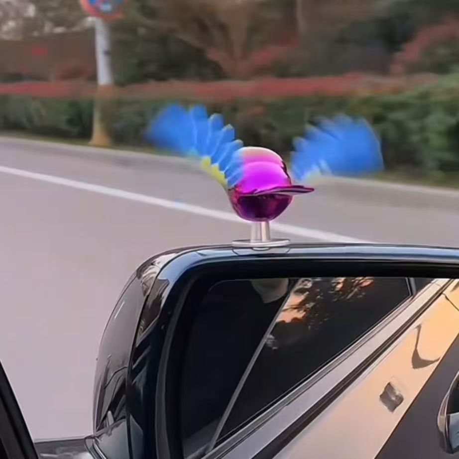 Automatic Flapping Bird Car Decoration, Multi-Color Wings | Dynamic Design | Universal Installation | ABS&TPE Weather Resistant Material, Suitable For Car, Bicycle, And Helmet Decoration ﻿