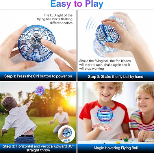 Flying ball, spinning toy - Hand controlled floating ball, fingertip gyro decompression ball - Cool gift suitable for boys and girls over 6 years old - Suitable for indoor/outdoor use