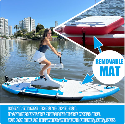 Water Bike Sea Bike Pedal Bike Recreational Surfing,Water Bike Lake Bicycle Cycle Pedal Boat Inflatable Boat,for Adults Water Bike