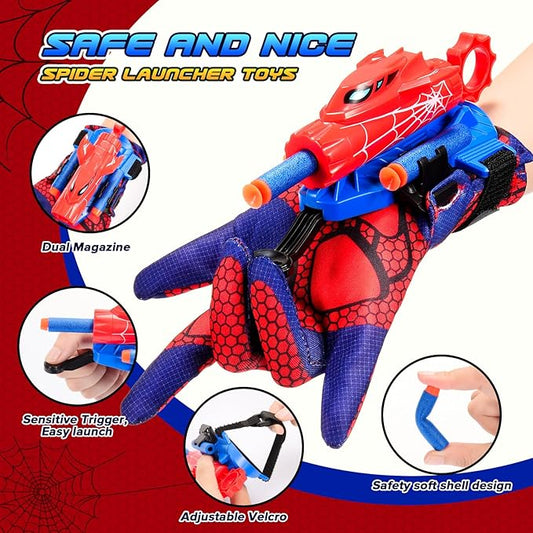 2 Pack Spider Web Shooters Dart Launcher Cool Outdoor Toys for Kids,Party Toys for Lawn/Camping/Carnival Games