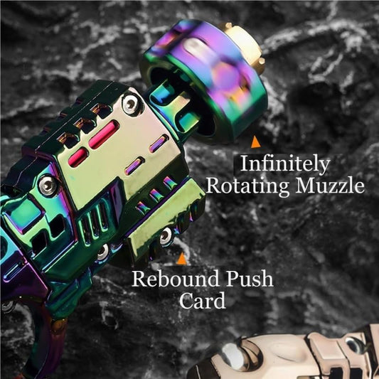 Metal Fidget Gun for Adults, Alloy Metal Decompression Toy,with 3 Shells and 20 Bullets, Age 14+， Best Steel Mini Toy Gift for Men