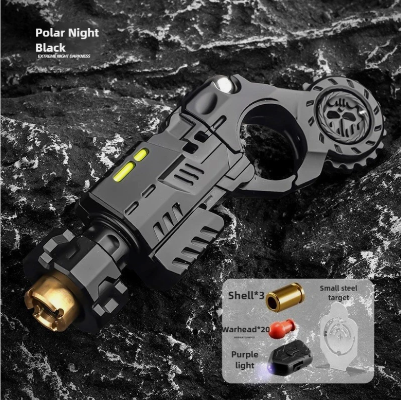 Metal Fidget Gun for Adults, Alloy Metal Decompression Toy,with 3 Shells and 20 Bullets, Age 14+， Best Steel Mini Toy Gift for Men
