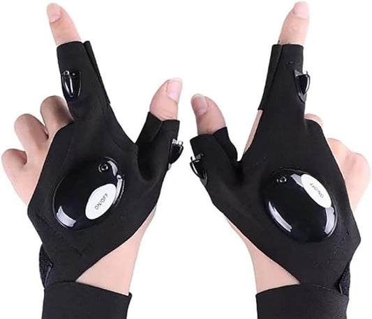 LED Flashlight Gloves - Hands-Free Light Gloves for Fishing, Camping, and Repairing