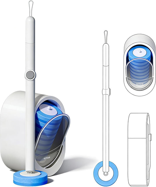 Disposable Toilet Cleaning System - Toilet Wand Kit with 16 High-Performance Refills, Wall Mounted Toilet Brush and Holder for Deep Cleaning Bathroom