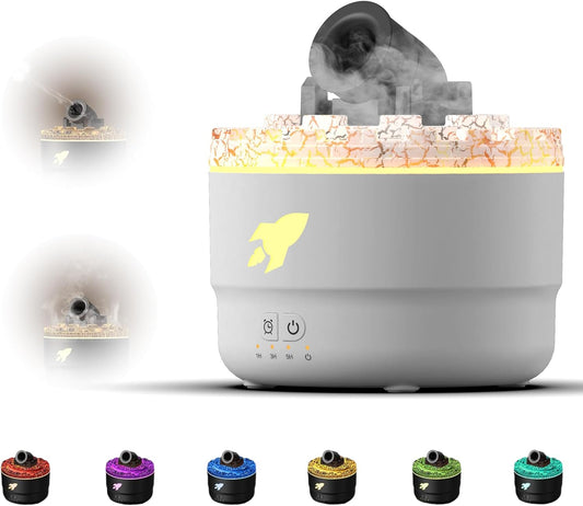 Cannon Humidifiers with Timer for Bedroom, Cannon Aromatherapy Humidifier Diffuser, Essential Oil Aromatherapy Machine with Colorful LED Lights, Small Home Desktop