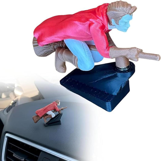 Fun Drift Turn Wizard Broomstick Decor, Fantasy Car Decoration, Witch & Wizard Car Ornament, Fantasy Gift for Enthusiasts