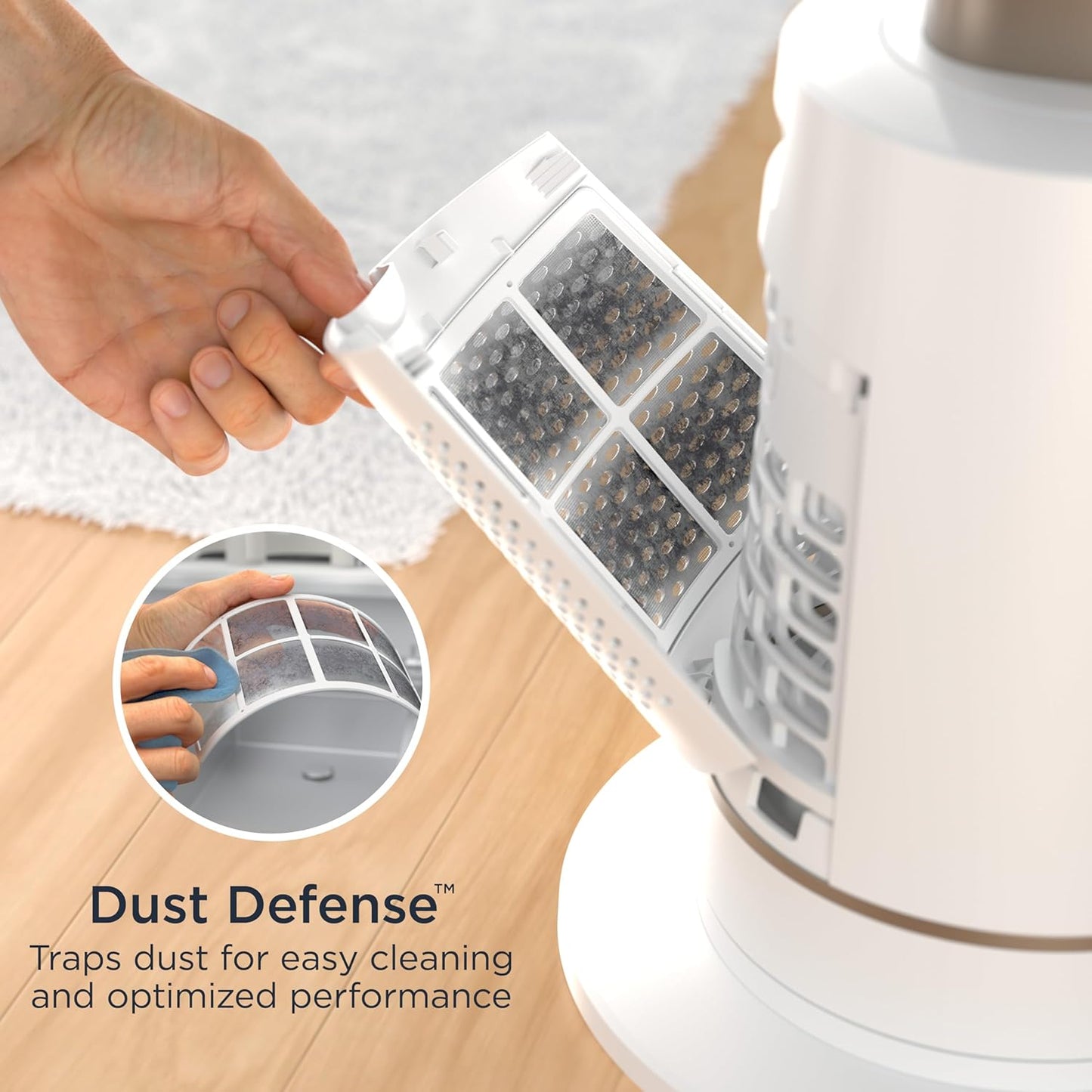 Shark TurboBlade Fan—Ultra-customizable bladeless tower fan, pivots, twists, oscillates 180°, circulates and propels air, 10 noise levels + 10 speeds, easy to clean, dove, TF202SWH