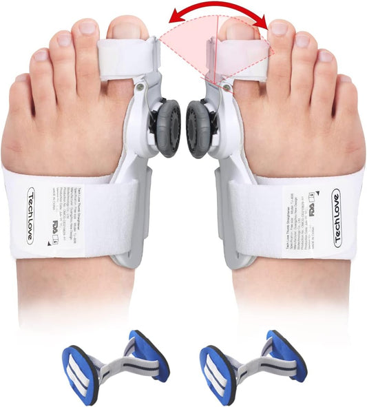 Tech Love Bunion Corrector for Women and Men, Orthopedic Bunion Toe Straightener, Adjustable Bunion Splint with Toe Separator for Bunion Relief, Day Night Support