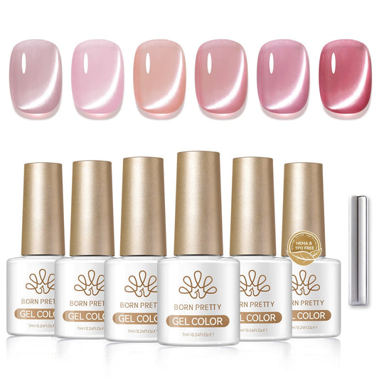 6 Colors Glass Cat Magnetic Gel M37 Love Boom 7ml HEMA/TPO FREE